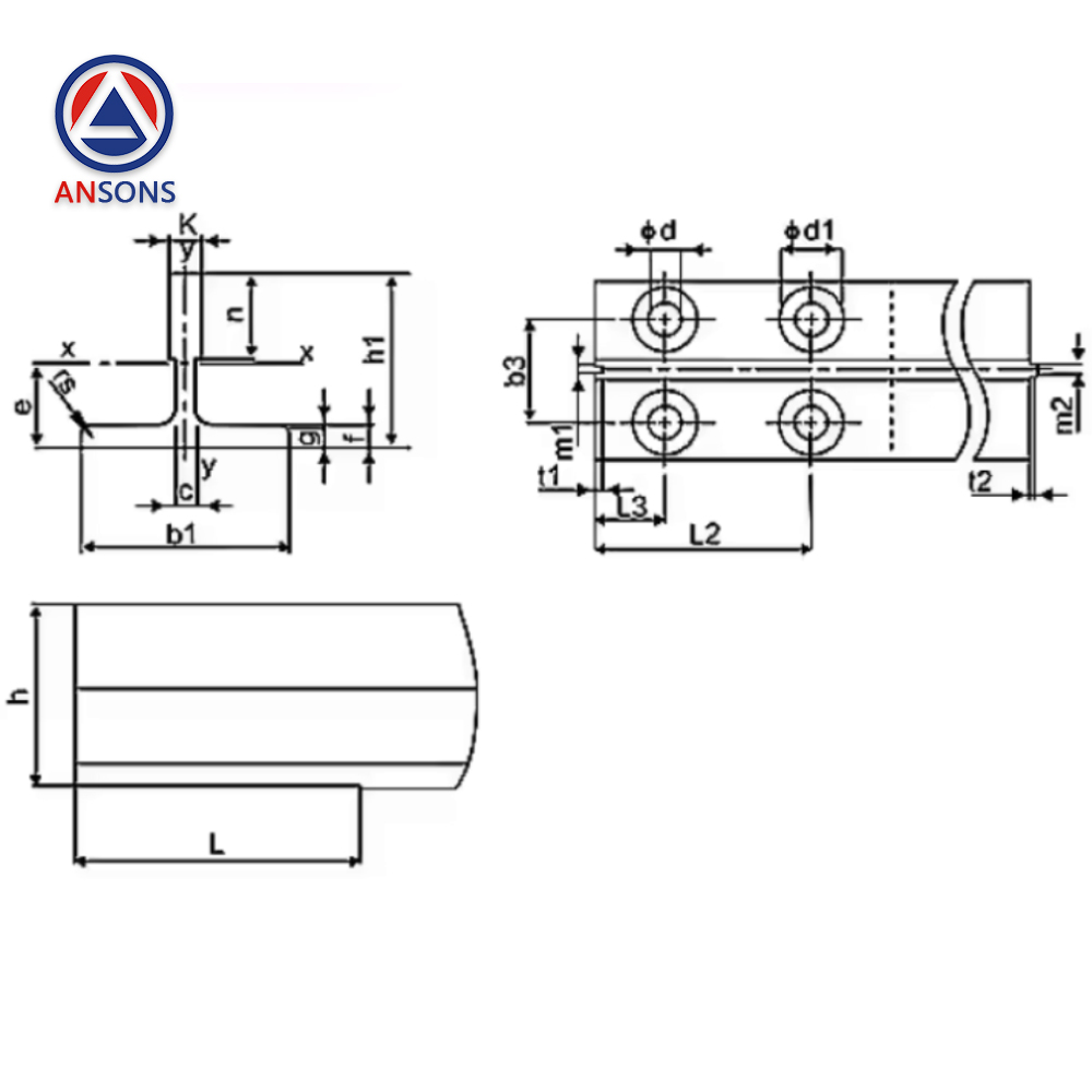 Elevator Guide Rail T114-B T140 TK5A Ansons Elevator Spare Parts