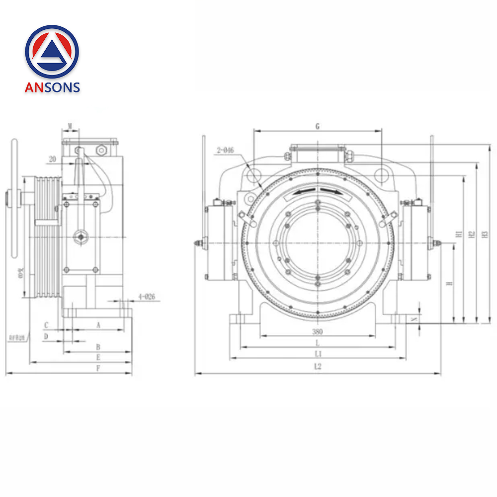 Bluelight Elevator Traction Machine WYT-T Drive Motor Ansons Lift Spare Parts