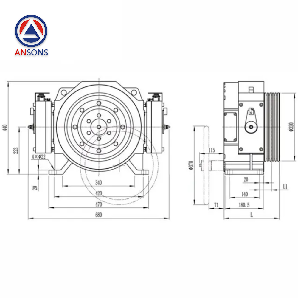 MONA DRIVE Elevator Traction Machine MCK100 Permanent Magnet Synchronous Gearless Ansons Lift Spare Parts