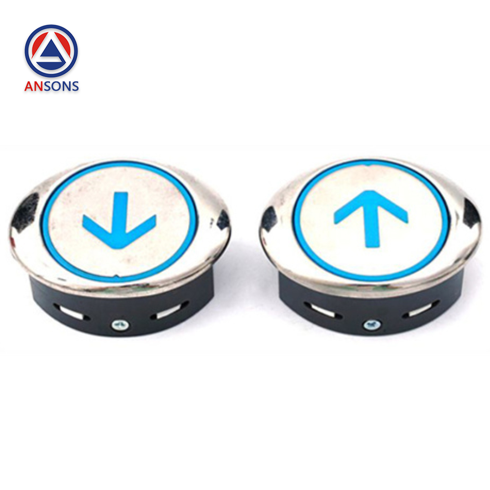 Hitachi Elevator Push Button Blue Light Elliptical Stainless Steel Button EL-PB Ansons Lift Spare Parts