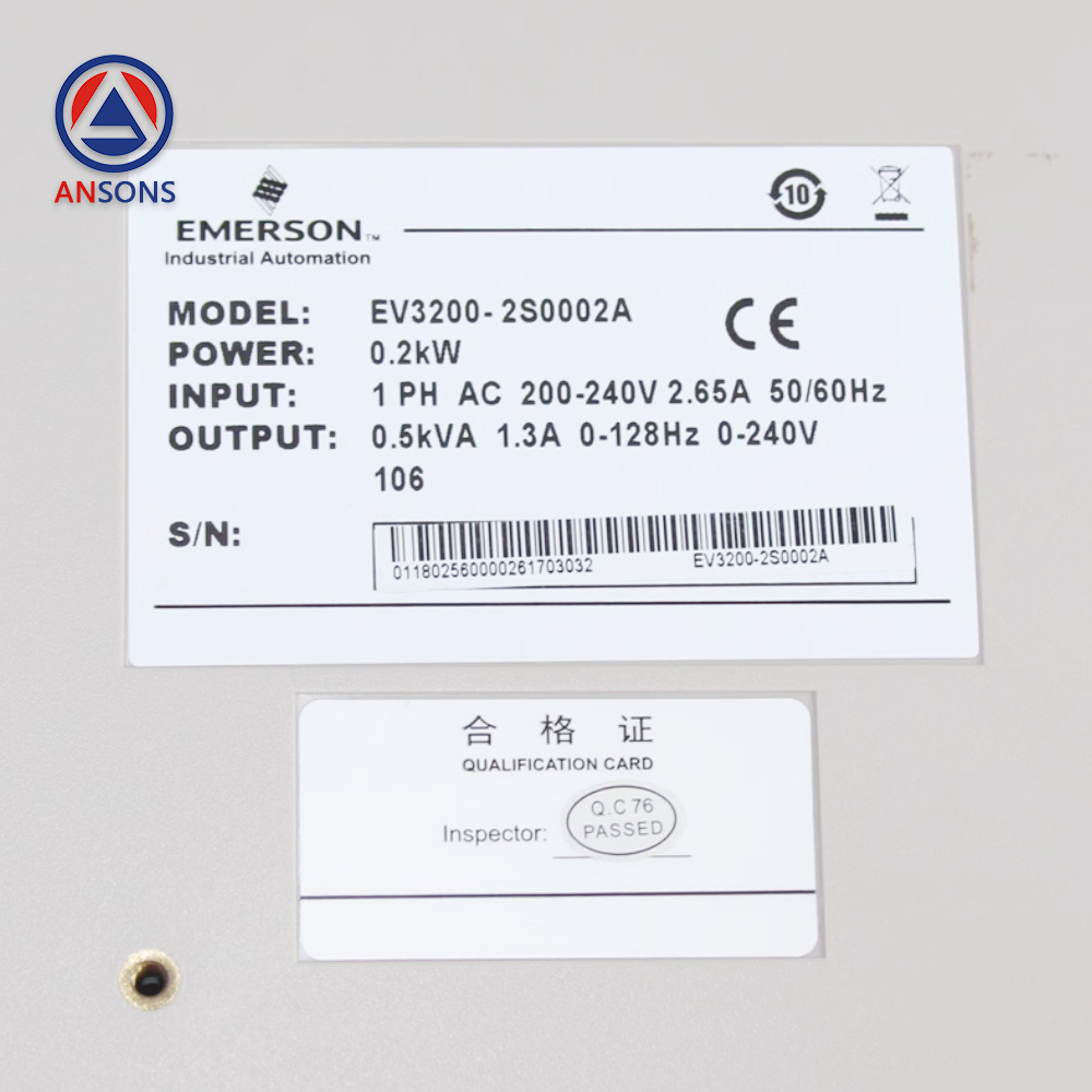 EMERSON Elevator Door Inverter Drive Controller EV3200-2S0002A 0.2KW Ansons Lift Spare Parts