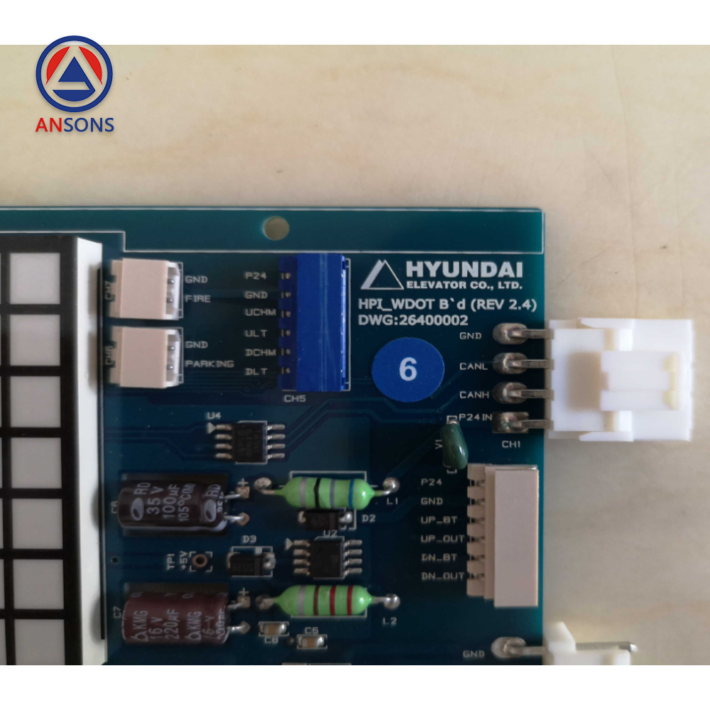Hyundai Elevator Horizontal COP Box WDOT-HPI/HPI_WDOT B D (ERV2.4) Display PCB Board Ansons Lift Spare Parts
