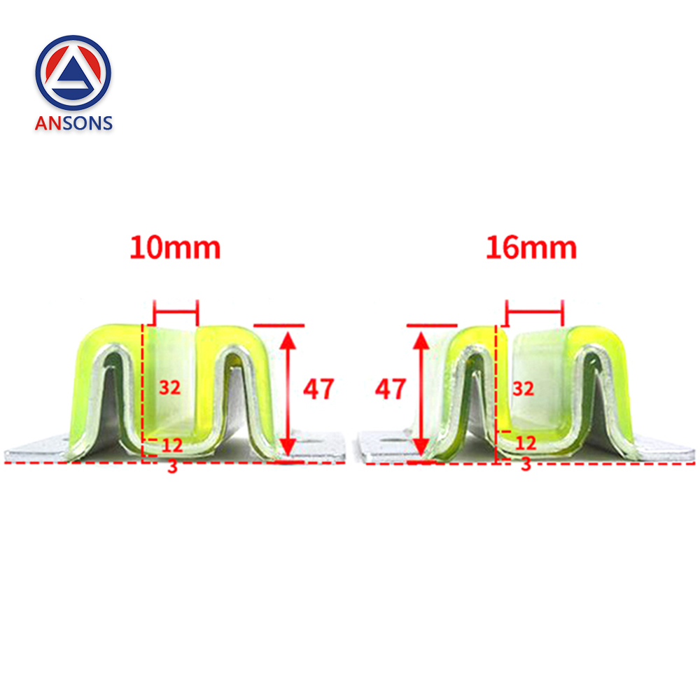 KONE Elevator Slide Guide Shoe 10mm 16mm W Type M-Type Ansons Lift Spare Parts