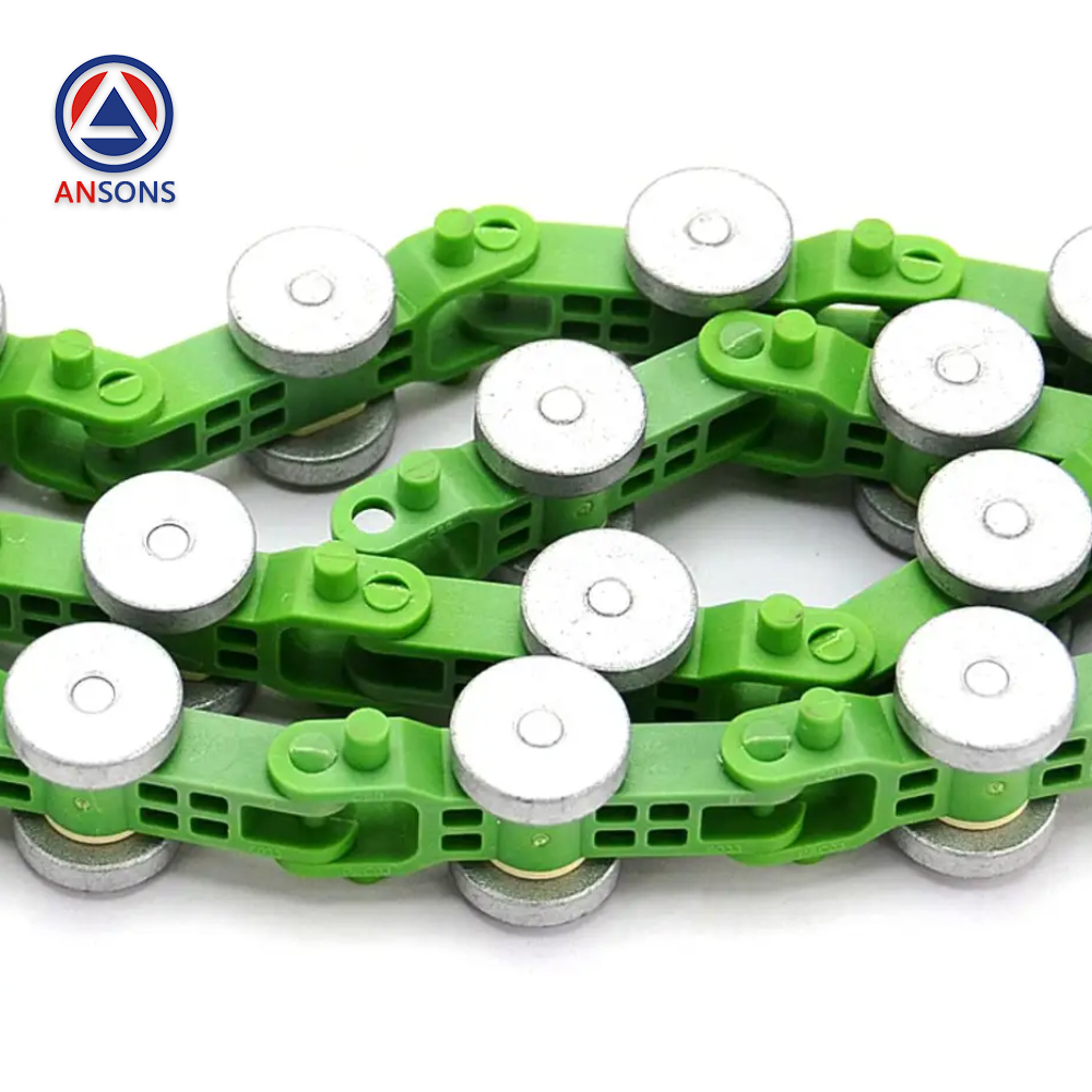 SJEC Escalator Rotary Chain 17 Links Green Ansons Escalator Spare Parts