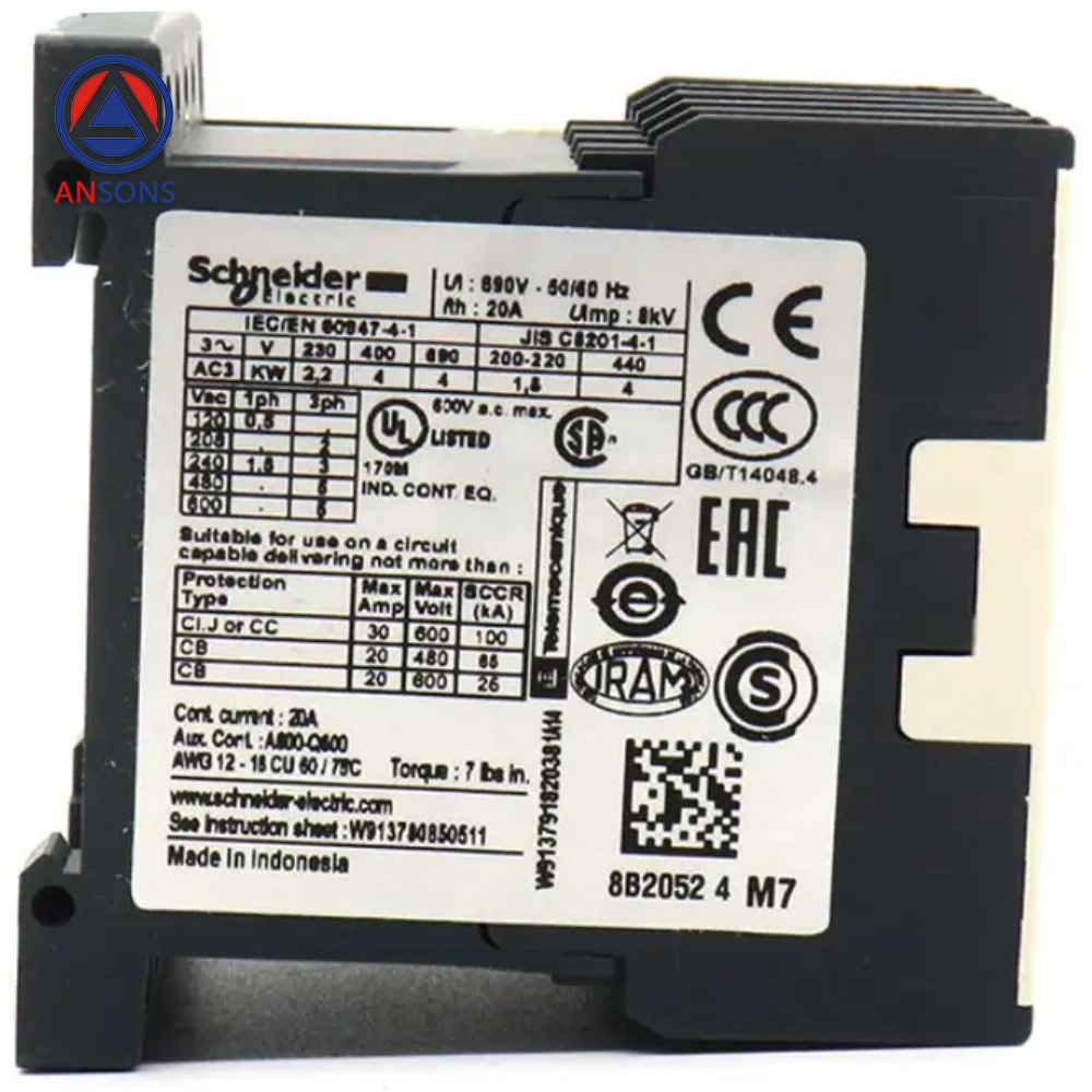 Schneider Elevator Contactor LC7K0901M7 AC220V Ansons Lift Spare Parts