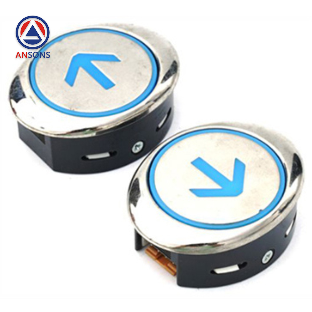 Hitachi Elevator Push Button Blue Light Elliptical Stainless Steel Button EL-PB Ansons Lift Spare Parts