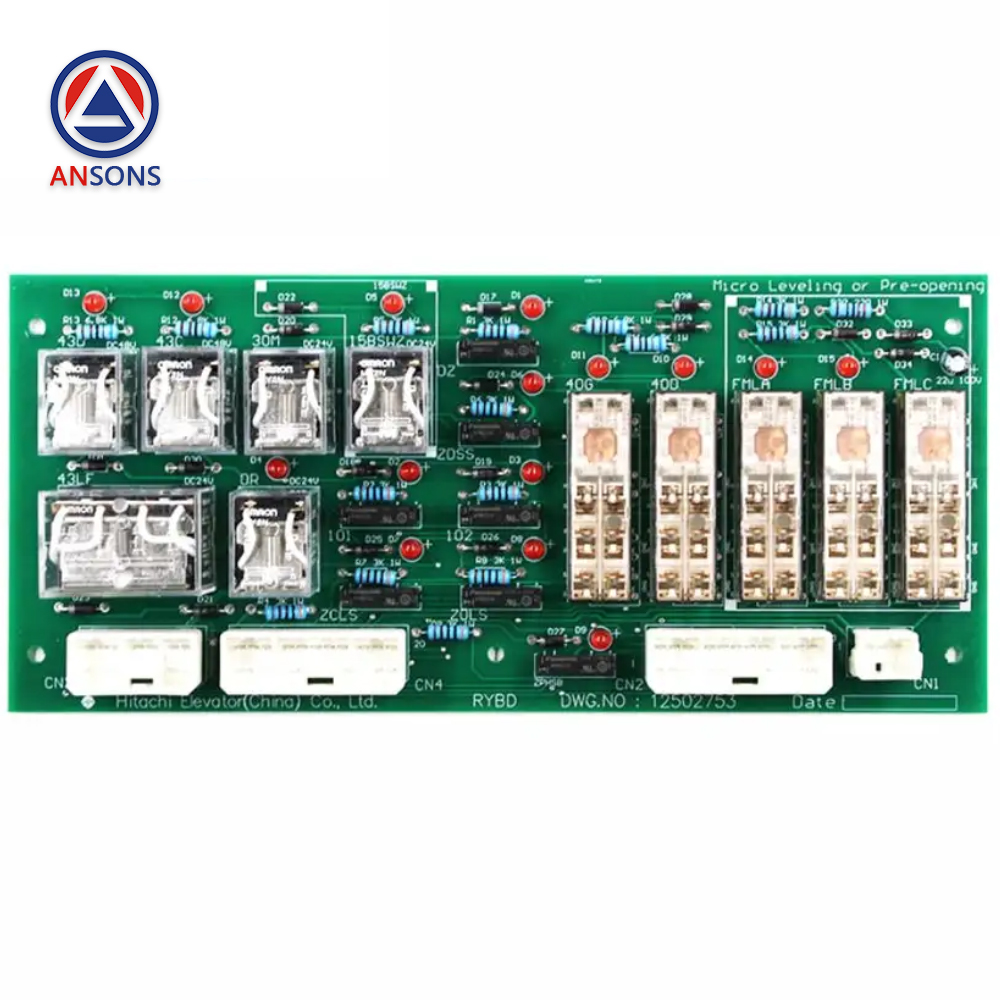 Hitachi Elevator Relay PCB GVF 3 RYBD DWG.NO 12502753 16511470-E Micro Leveling Control Board Ansons Lift Spare Parts