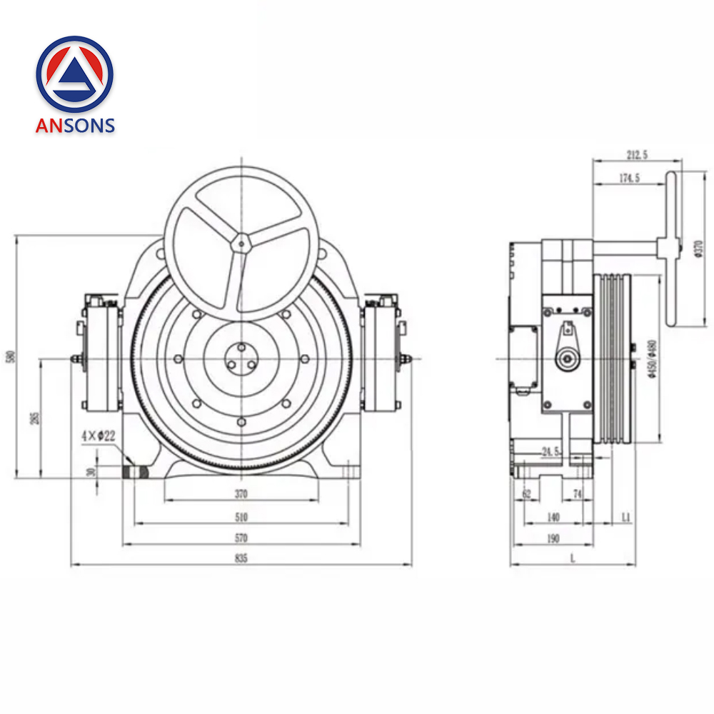MONADRIVE Elevator Traction Machine MCK200 Gearless Motor 380V 220V Load 630-1150kg Ansons Lift Spare Parts