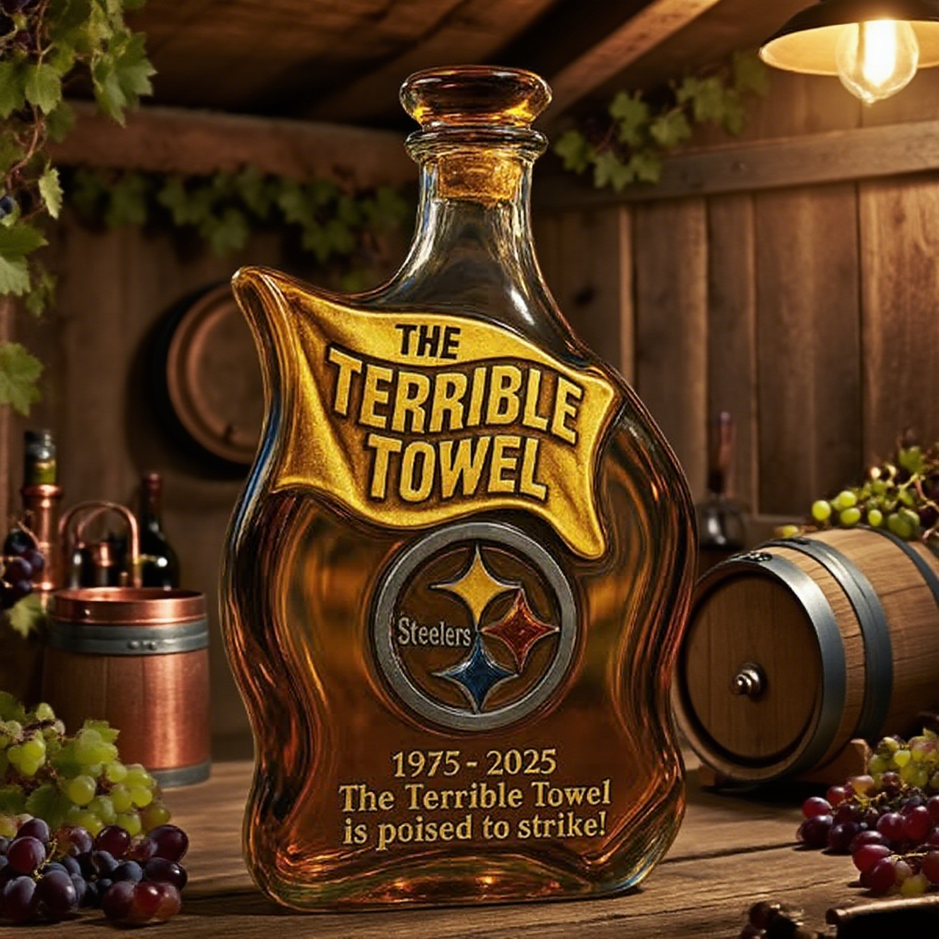 The Terrible Towel 1975-2025 Anniversary Whisky Bottle