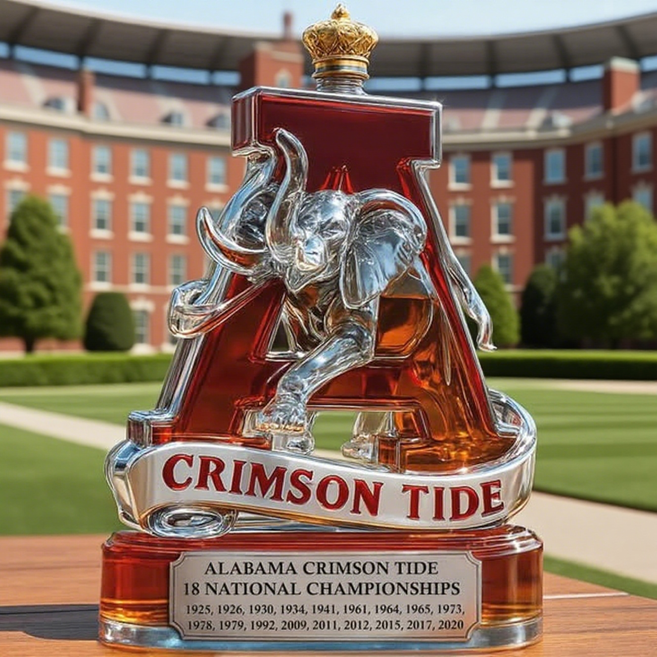 Alabama Crimson Tide Elephant Whisky Bottle