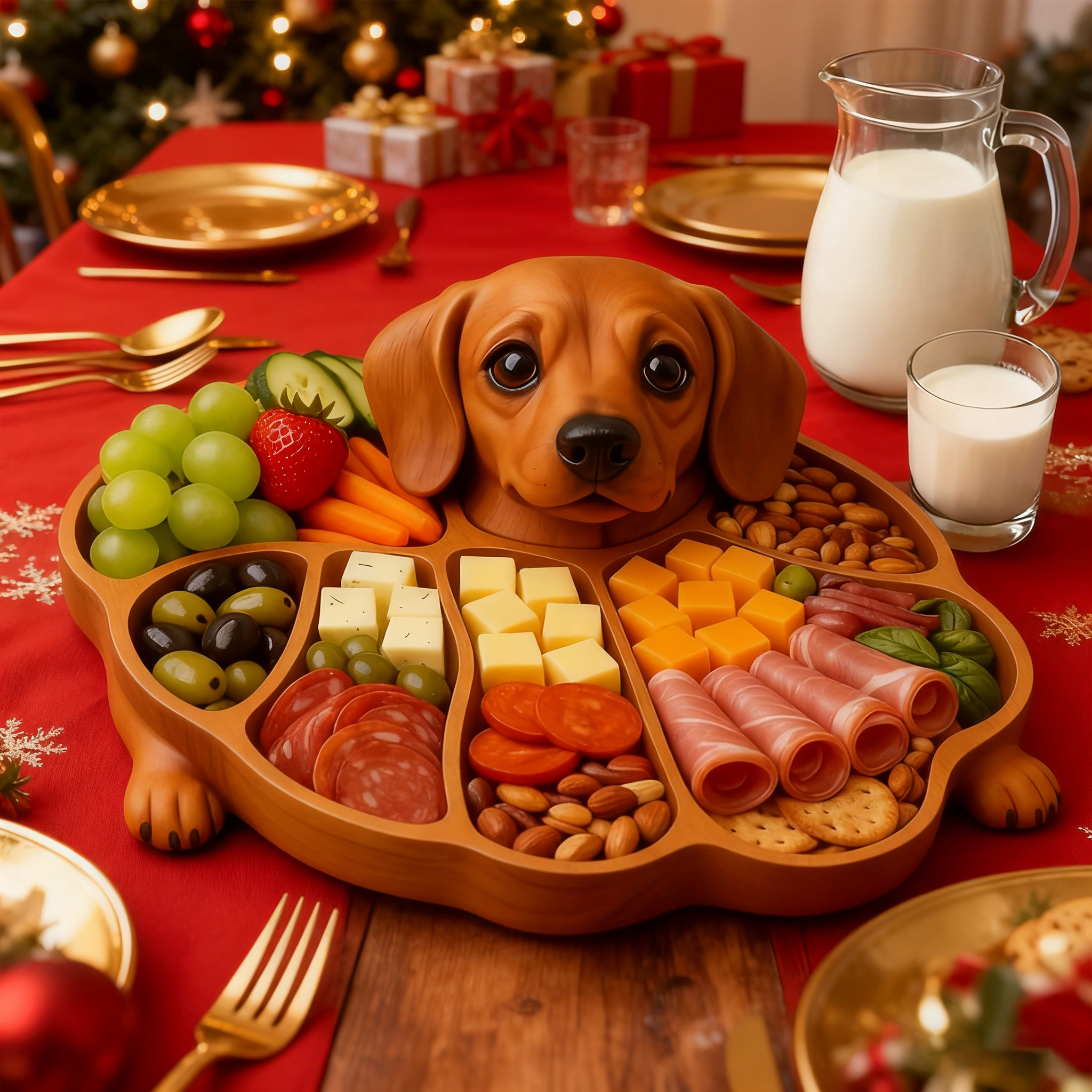 🐶Bulldog Delight™ Wooden Charcuterie & Snack Board