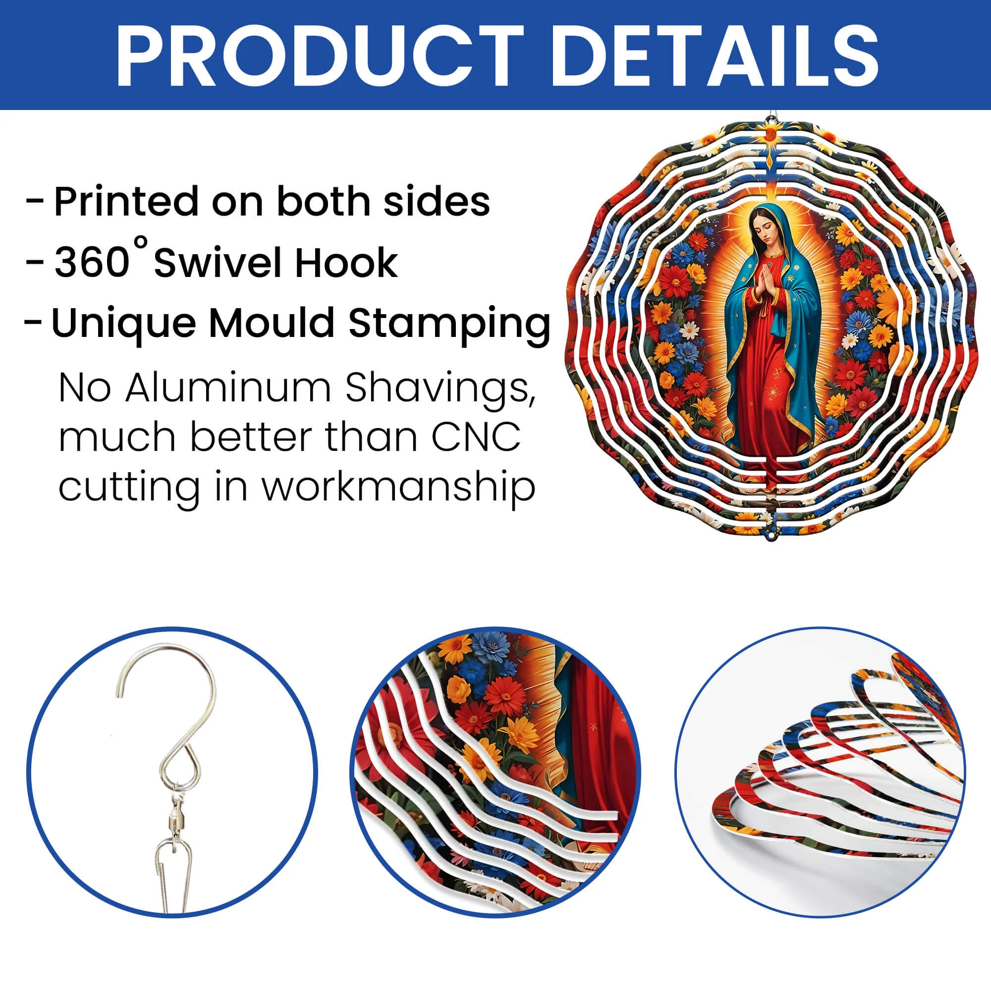 🙏🌬️ Our Lady of Guadalupe Virgin Mary Wind Spinner – Graceful Motion for Your Outdoor Sanctuary 🌬️🙏