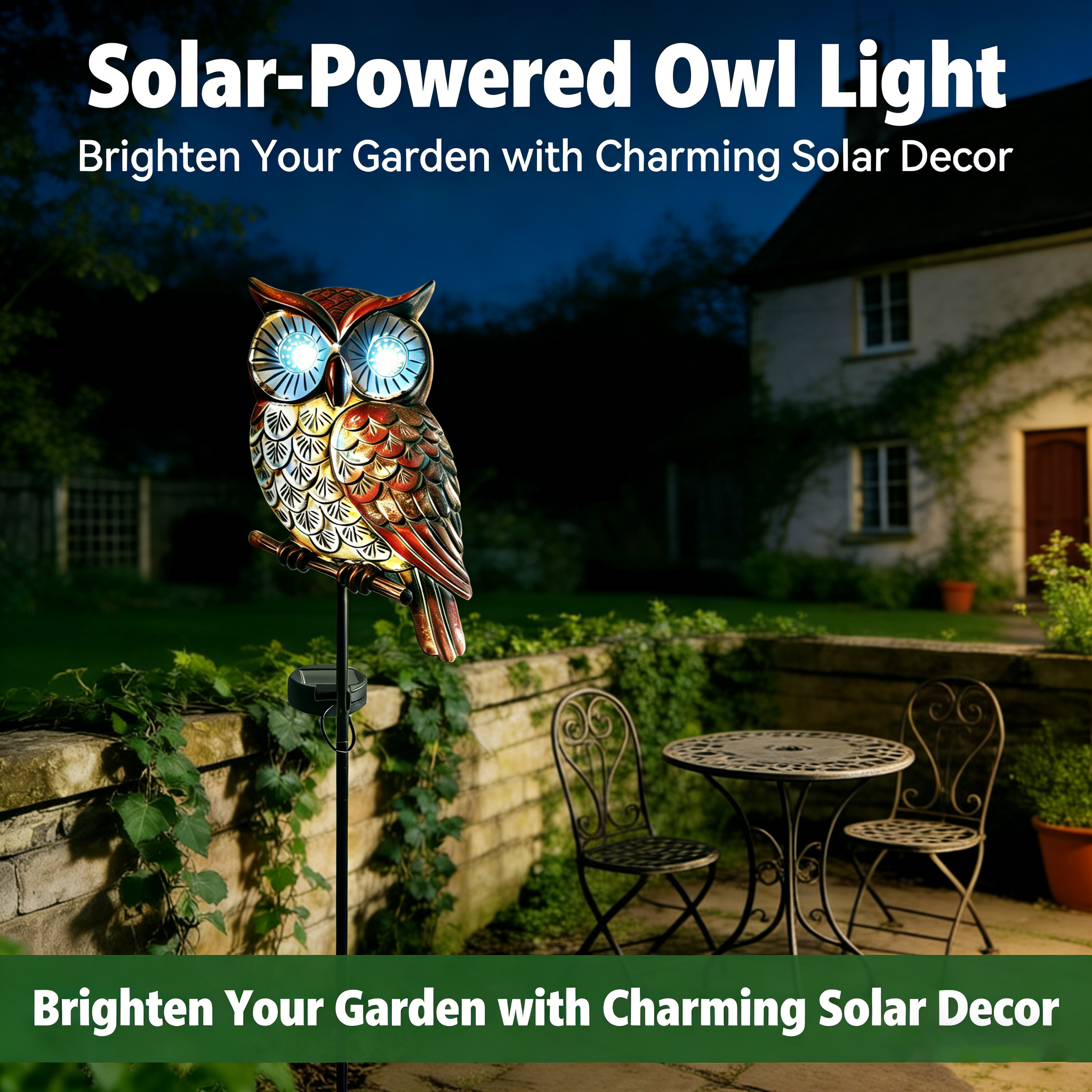 Solar Owl Garden Lights – Charming Outdoor Decor with Glowing Eyes