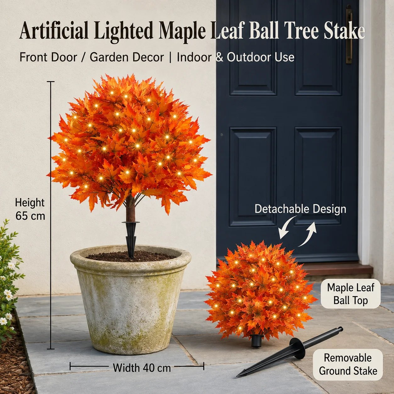 🍁Light-Up Autumn Maple Tree – LED Fall Tree Ornament✨