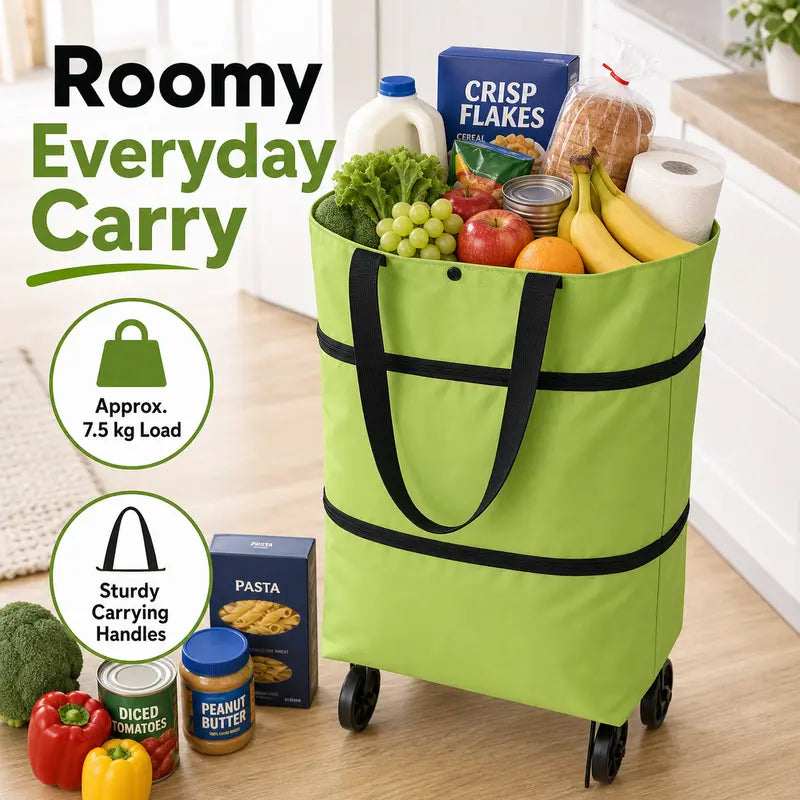 🔥HOT SALE 50% OFF🔥 Foldable 2-in-1 Rolling Shopping Bag