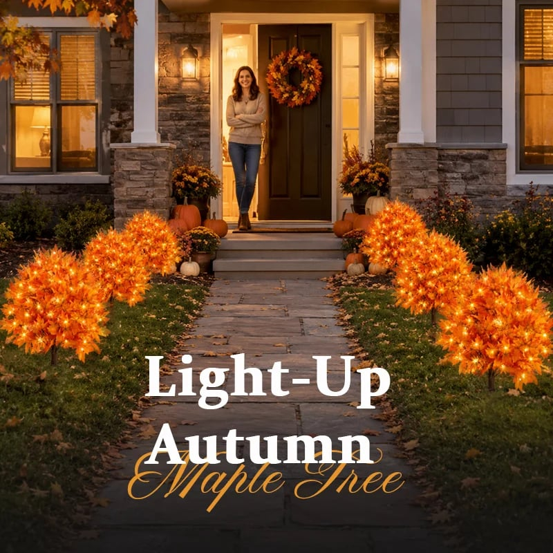 🍁Light-Up Autumn Maple Tree – LED Fall Tree Ornament✨