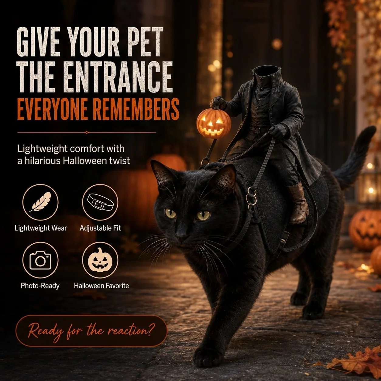 😺The Headless Horseman Rider Pet Costume🎃