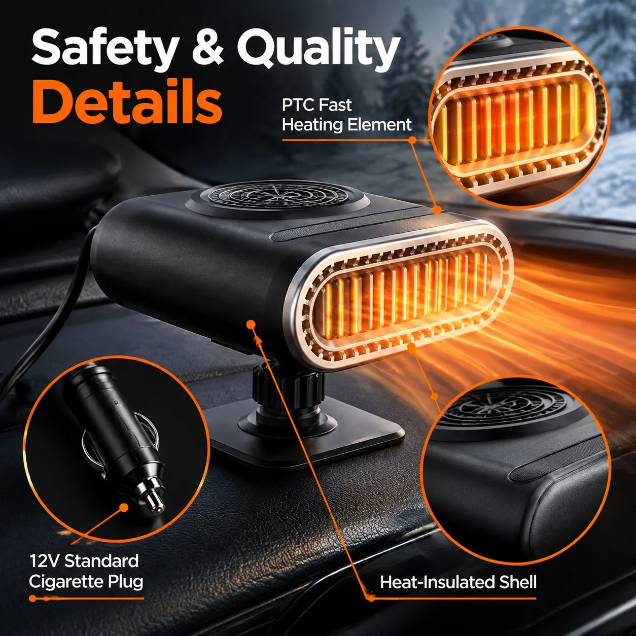 Limited Time Promotion 50% OFF-2-in-1 Portable Car Heater and Windshield Defroster
