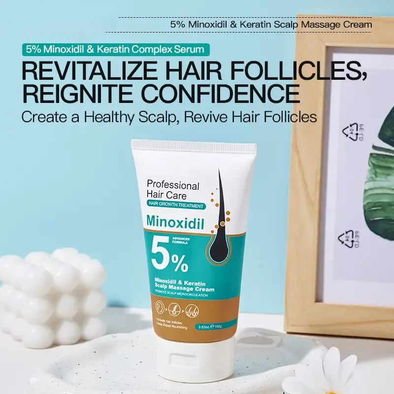 🎁Buy 1 Get 1 Free🎁5% Minoxidil Hair Growth Scalp Massage Cream with Keratin & Ginger