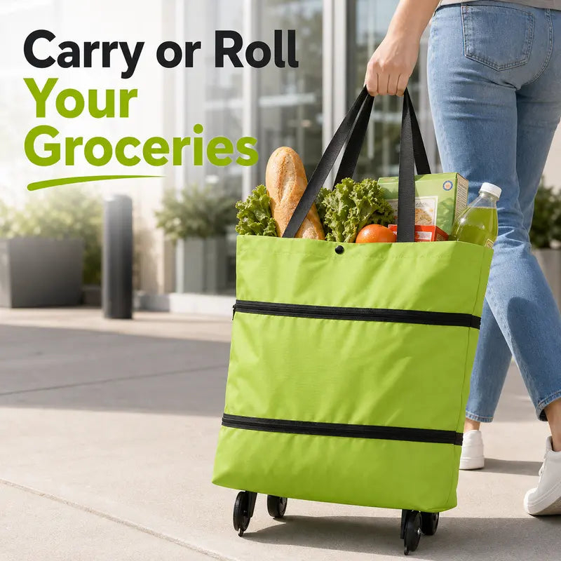 🔥HOT SALE 50% OFF🔥 Foldable 2-in-1 Rolling Shopping Bag