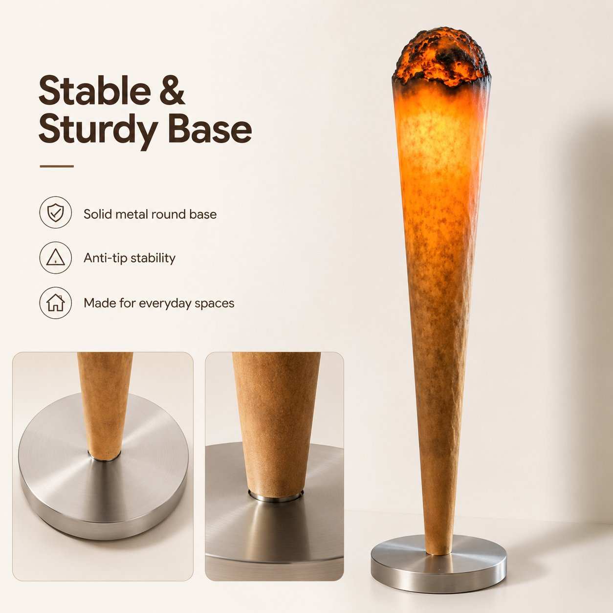 🔥 Giant Burning Cone Floor Lamp