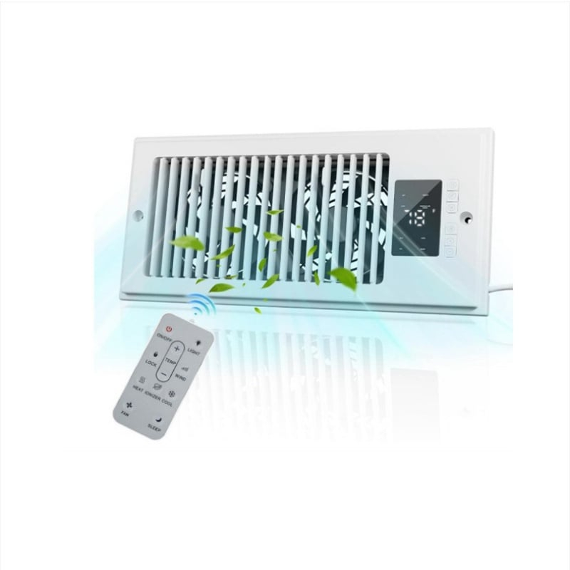 🌬️ Register Booster Fan for 4'' x 10'' Vents - 10-Speed Remote Control