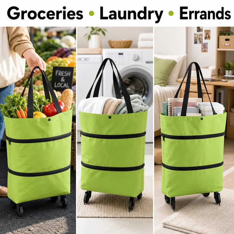 🔥HOT SALE 50% OFF🔥 Foldable 2-in-1 Rolling Shopping Bag