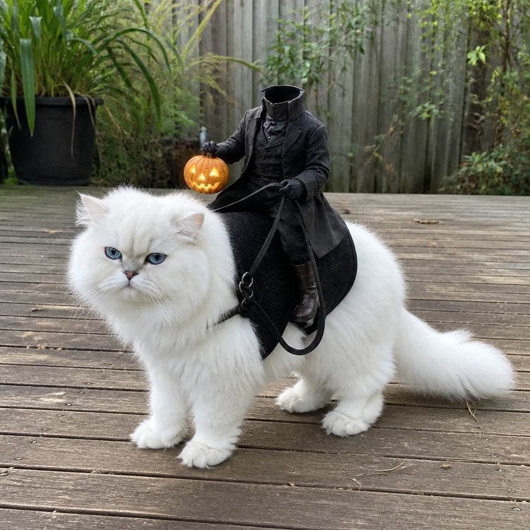 😺The Headless Horseman Rider Pet Costume🎃