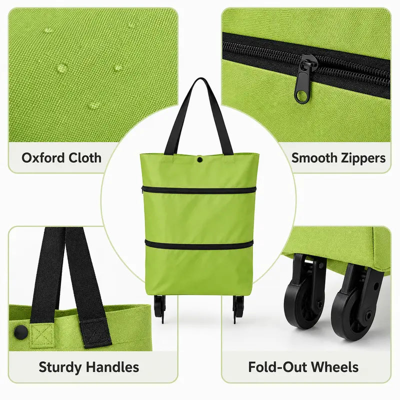 🔥HOT SALE 50% OFF🔥 Foldable 2-in-1 Rolling Shopping Bag