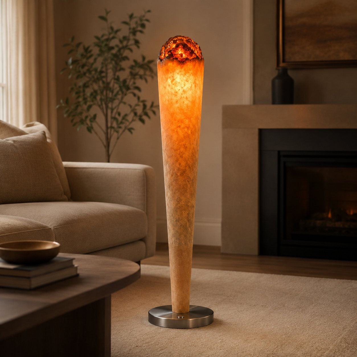 🔥 Giant Burning Cone Floor Lamp