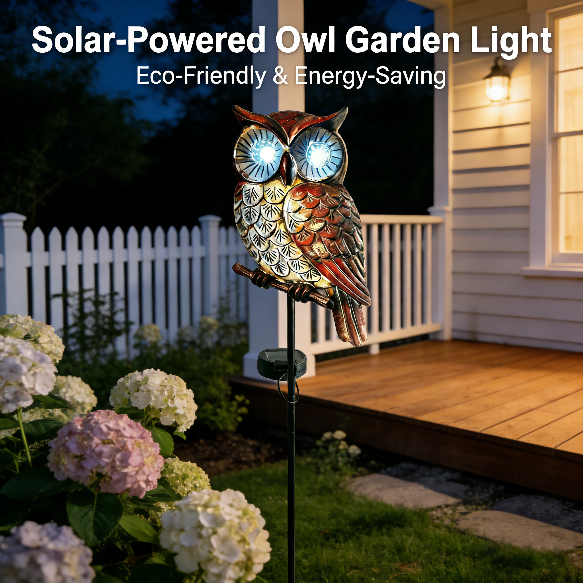 Solar Owl Garden Lights – Charming Outdoor Decor with Glowing Eyes