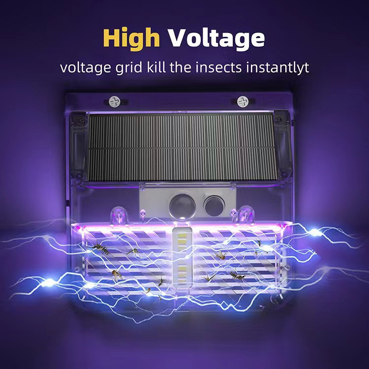 Solar Motion Sensor Wall Light with Built-In Bug Zapper