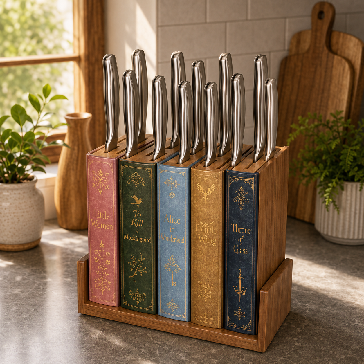 📚Fantasy Book-Shaped Knife Block Organizer🔪✨