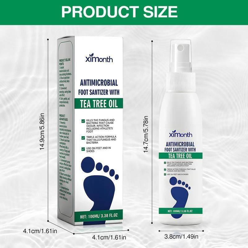 🔥Tea Tree Oil Foot Spray,Plant-Powered Antimicrobial Foot & Shoe Sanitizer