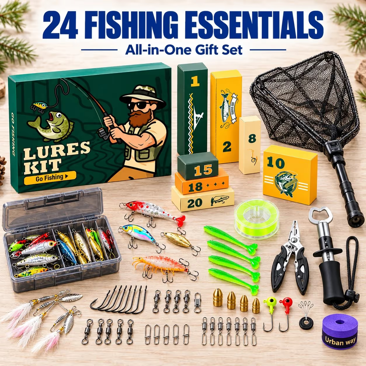 ⏳ Last Day 49% OFF – 🎣 Angler’s Christmas Advent Calendar | 24 Days of Fishing Lures, Tackle & Useful Gear for Anglers 🎄