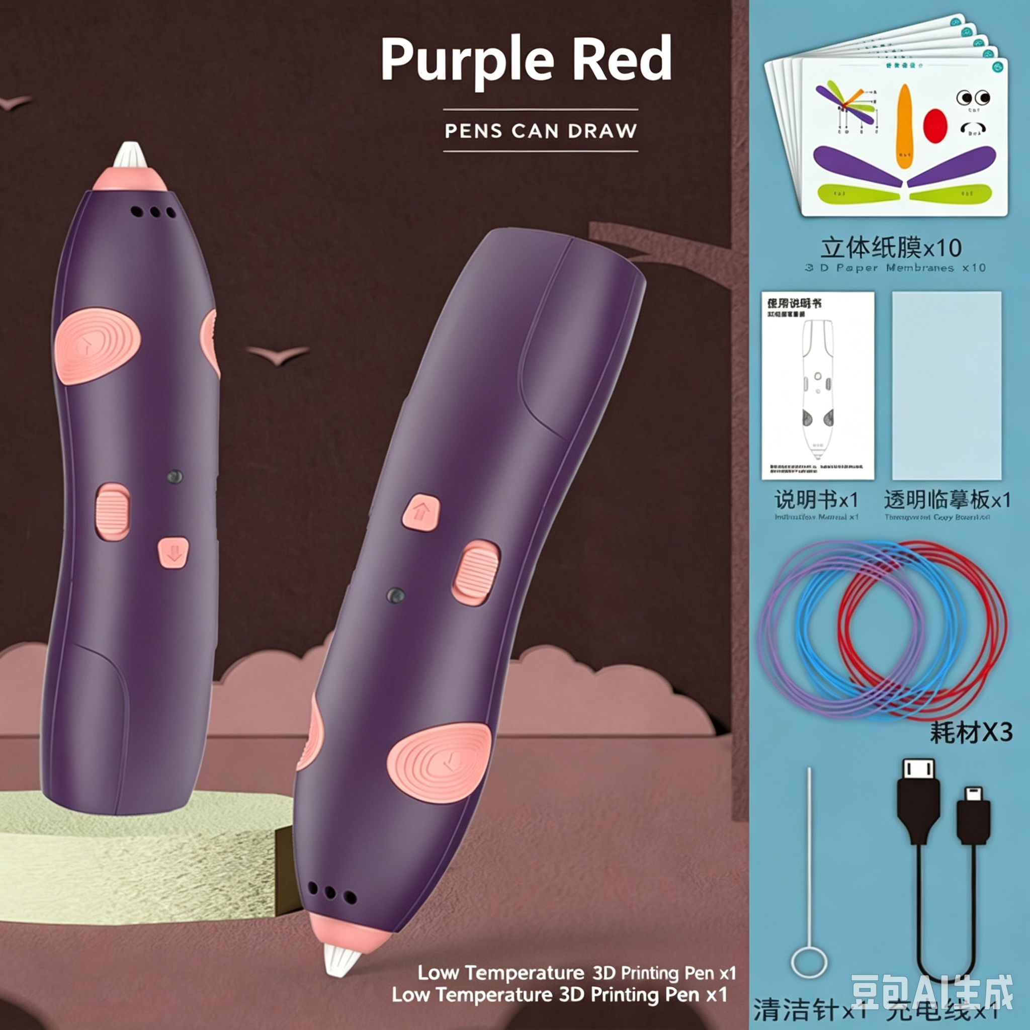 Montessori Starter Multi‑Layered Wireless Printing Pen Set for Kids