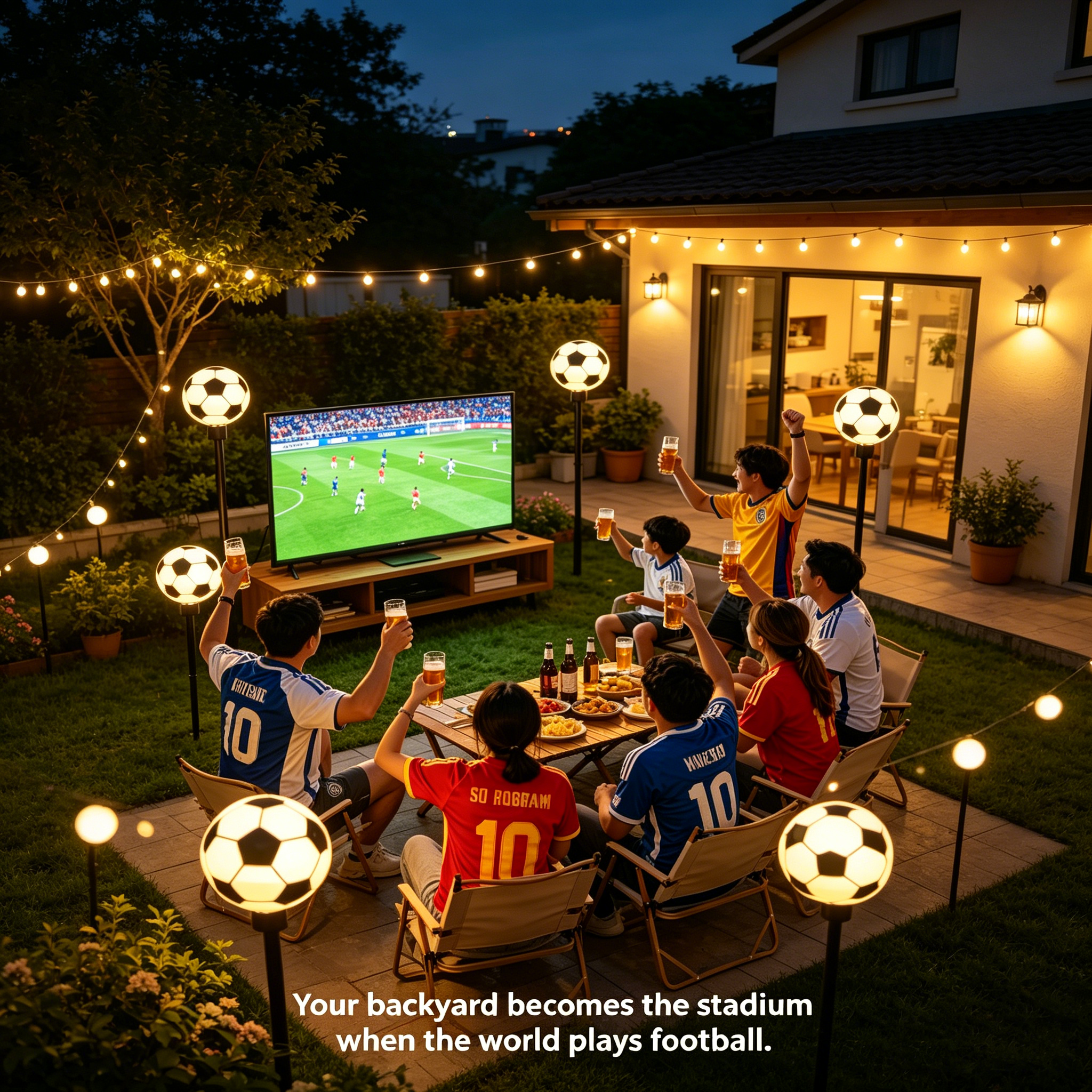 World Cup Soccer Ball Solar LED Garden Stake Light