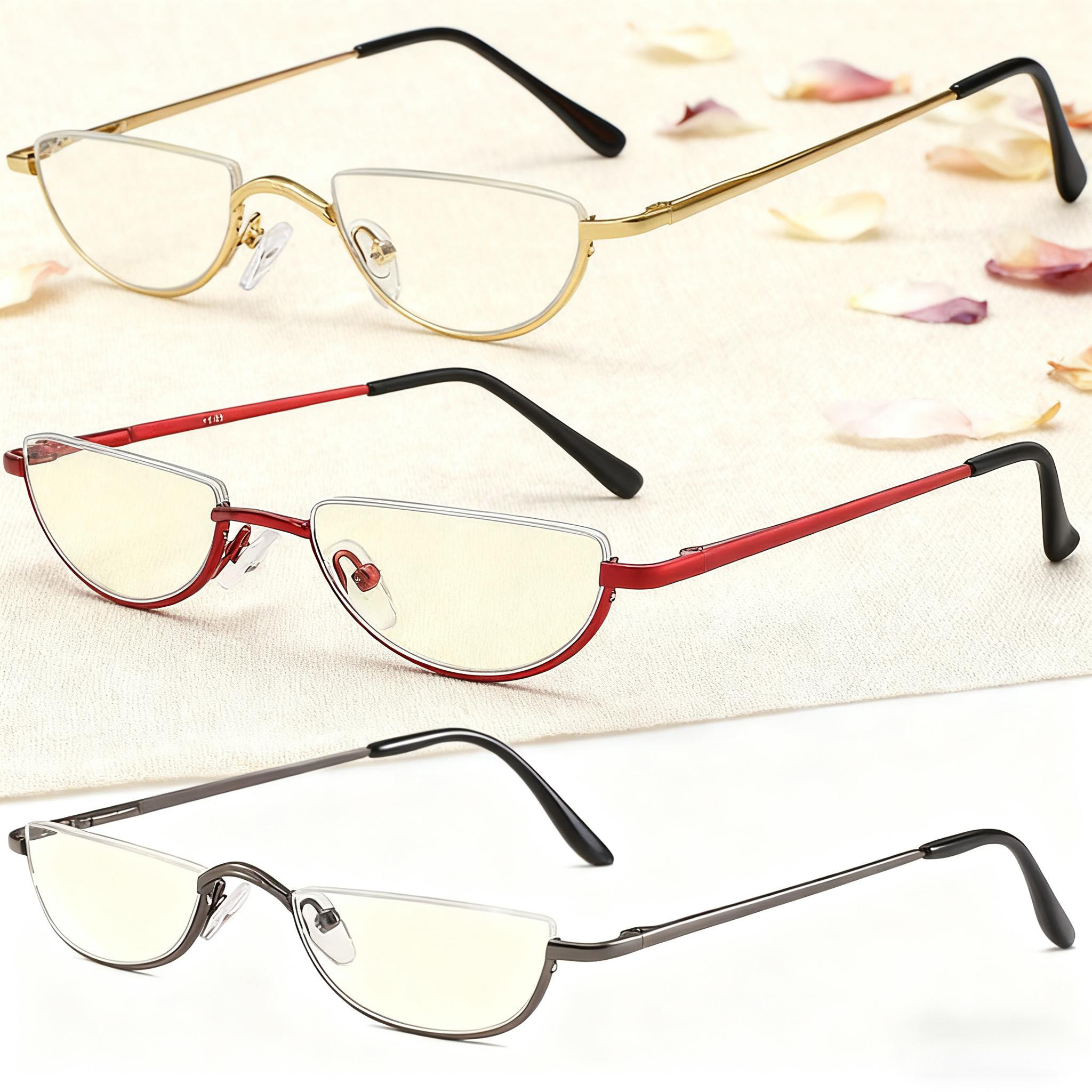 Half Lens Reading Glasses Blue Light Blocking