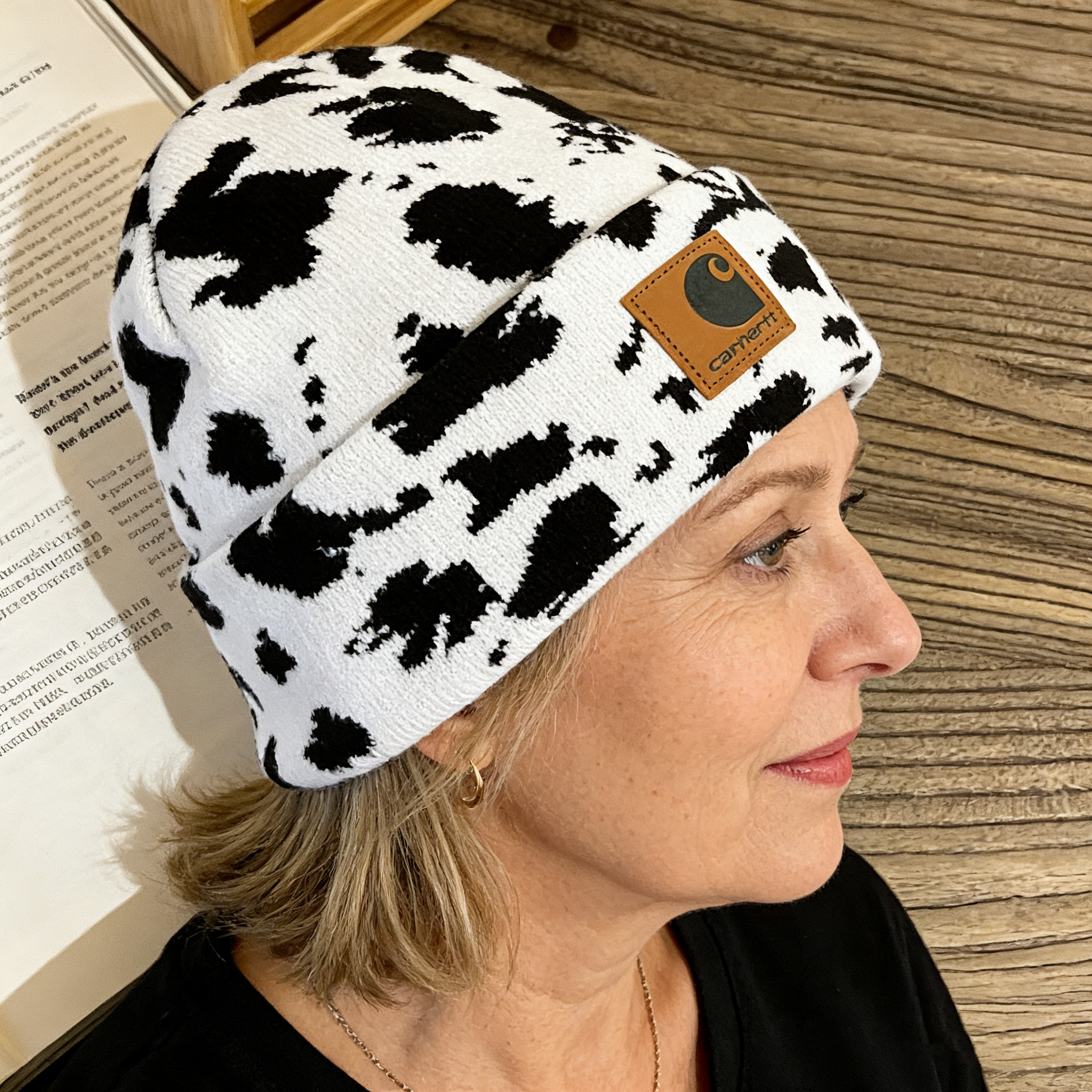 💖Vintage Cow Print Wool Hat