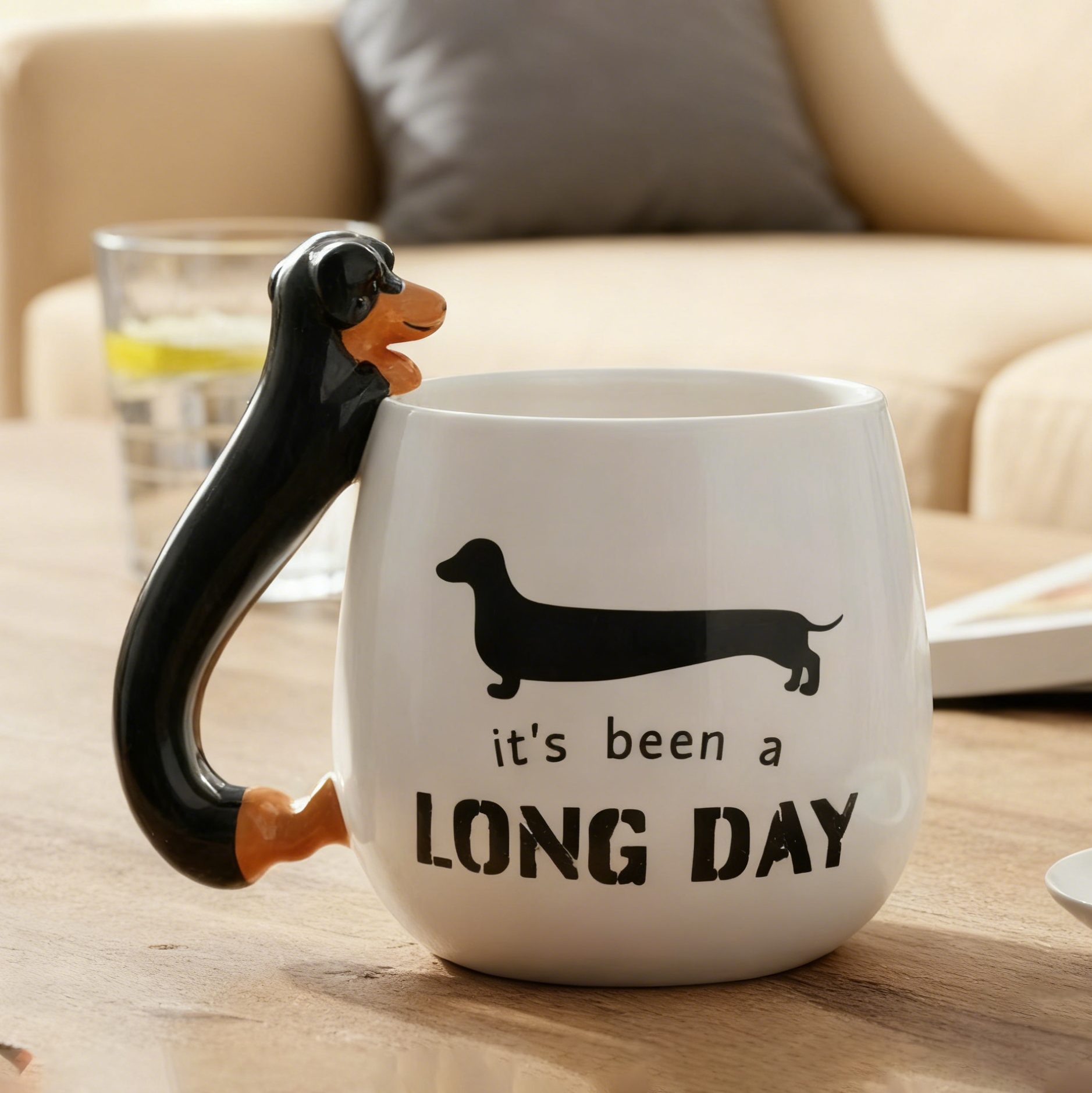 Dachshund Mug Ceramic Funny Dog Lover Gift 3D Sausage Dog Coffee Cup
