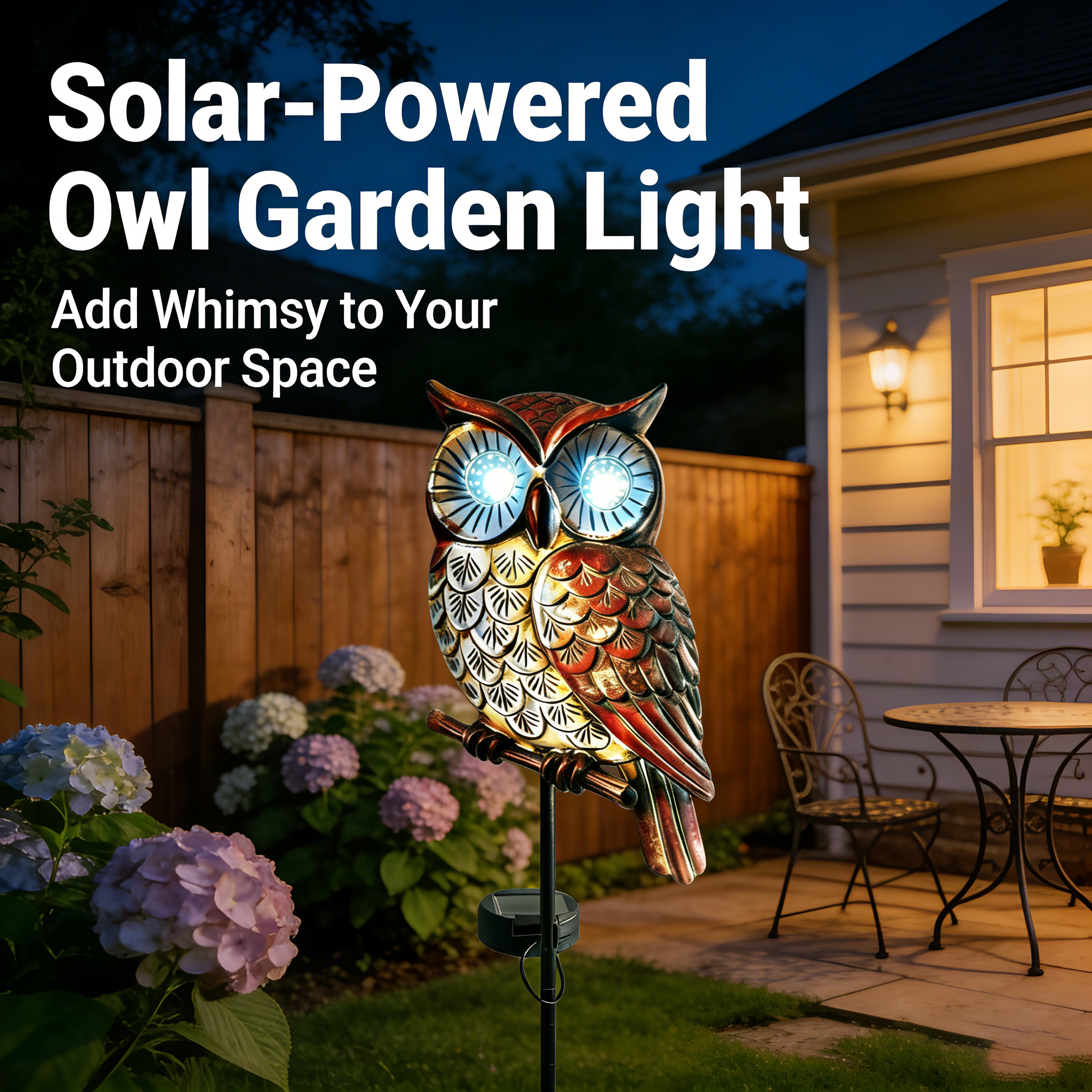Solar Owl Garden Lights – Charming Outdoor Decor with Glowing Eyes
