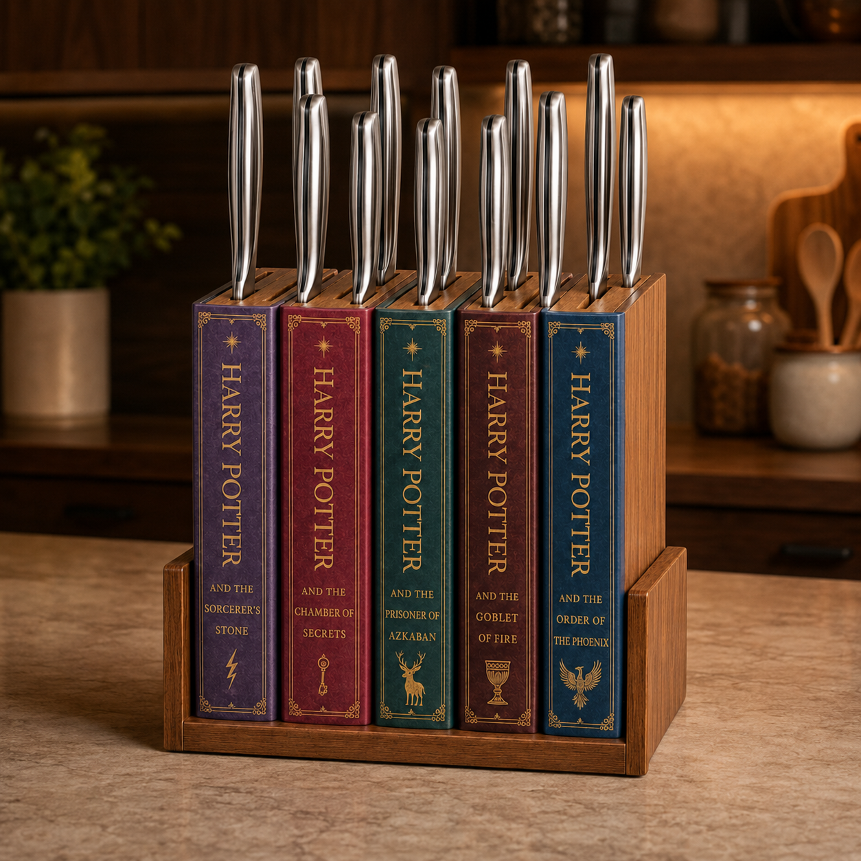 📚Fantasy Book-Shaped Knife Block Organizer🔪✨