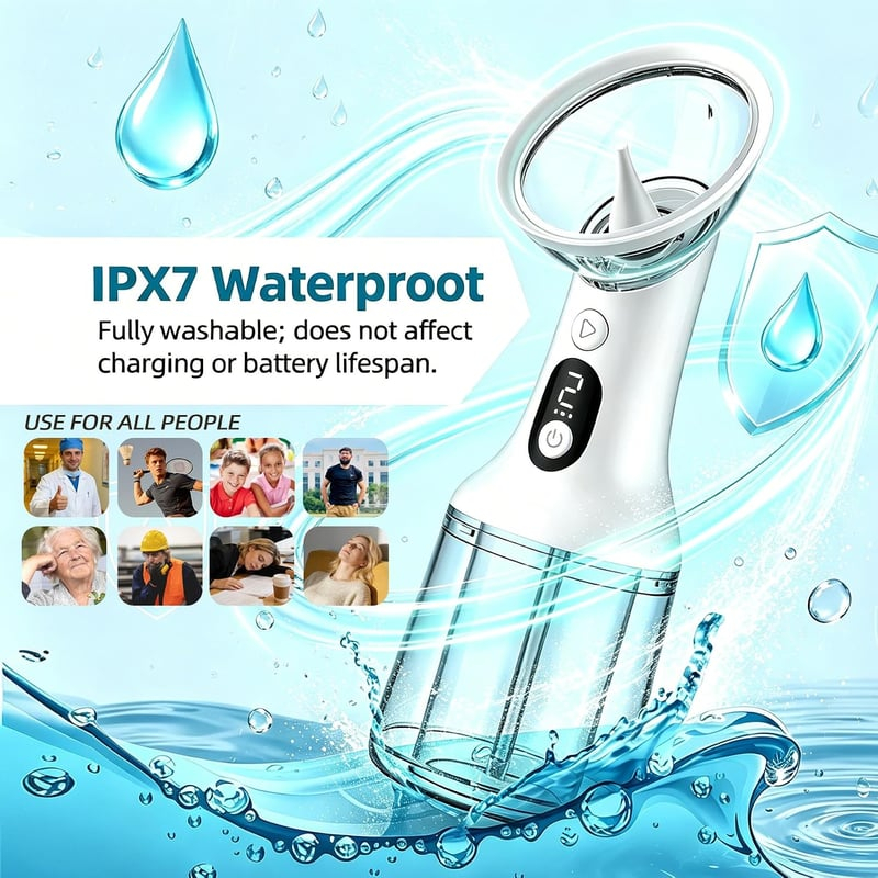 Rechargeable Electric Ear Wax Removal Machine, Dual Tank Waterproof Ear Irrigation Cleaner
