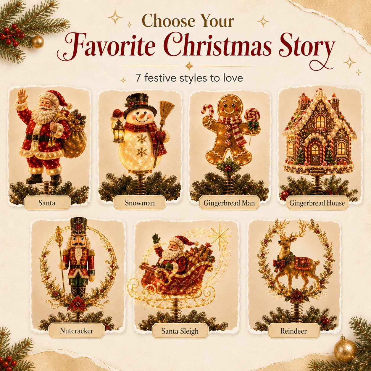 ⏳ Last Day 49% OFF – 🎅 Lighted Christmas Tree Topper Collection ✨
