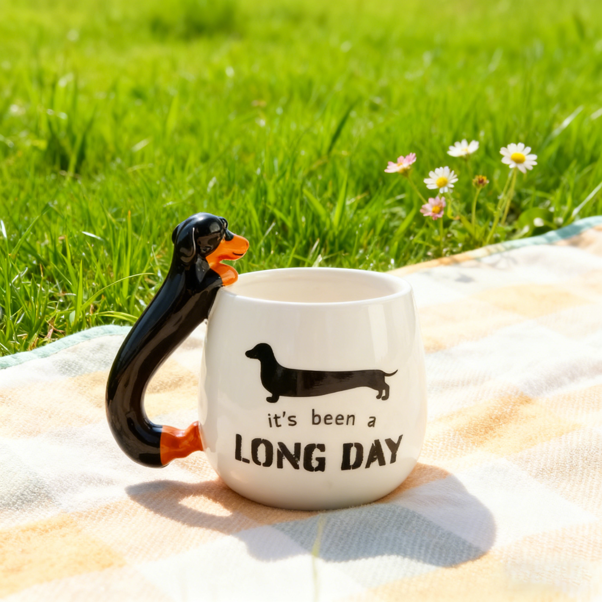 Dachshund Mug Ceramic Funny Dog Lover Gift 3D Sausage Dog Coffee Cup