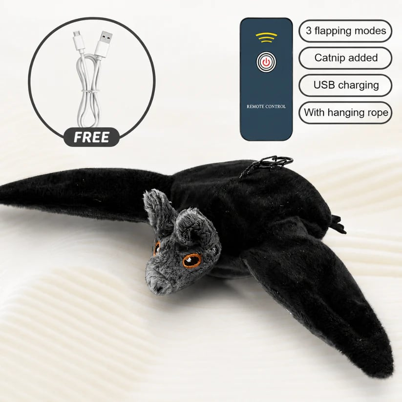 🦇 Electric Flapping Bat Dog Toy | Interactive USB Rechargeable Plush with Remote Control