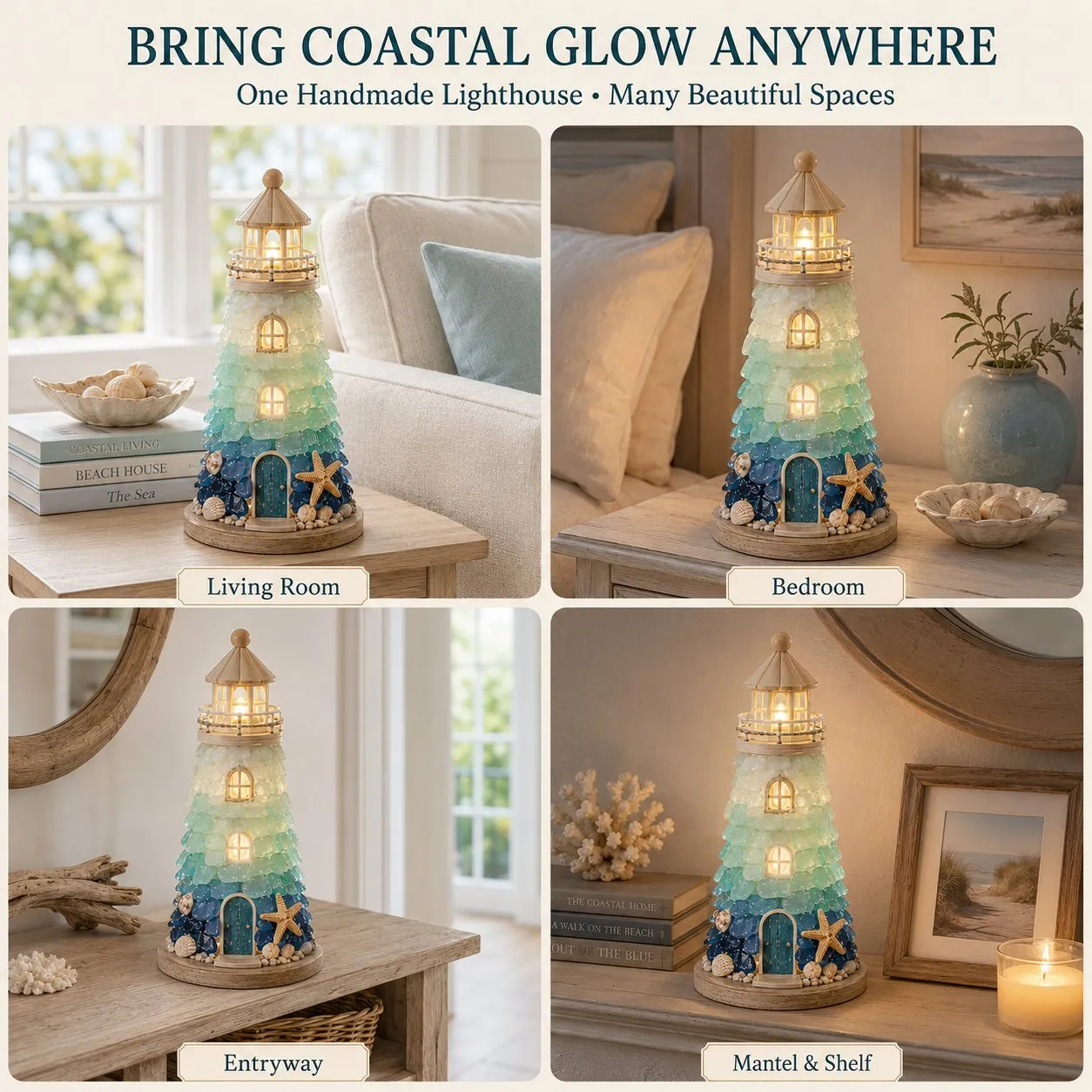 ⏳ Last Day 49% OFF – 🌊 Beginner-Friendly DIY Lighted Sea Glass-Style Lighthouse Kit Collection 💕