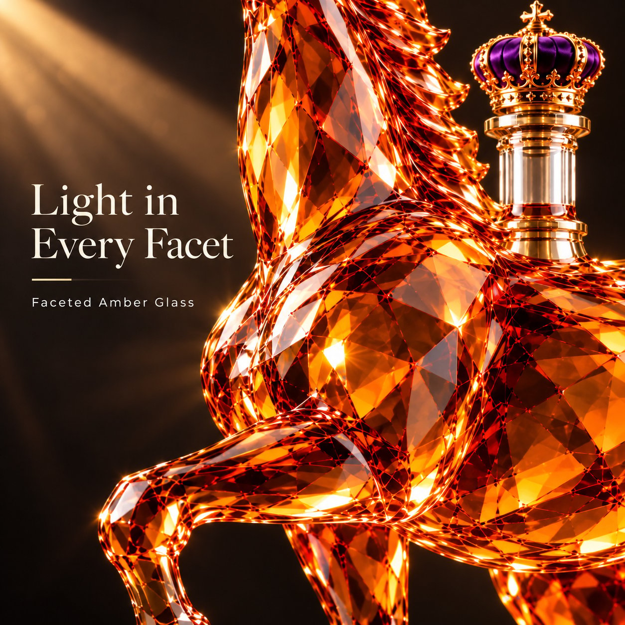 🐎 Amber Glass Stallion Whiskey Decanter 👑