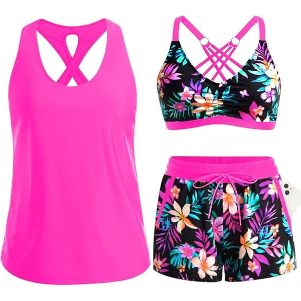 ⏰LAST DAY 55% OFF - 3 Piece Tankini with Shorts 🔥