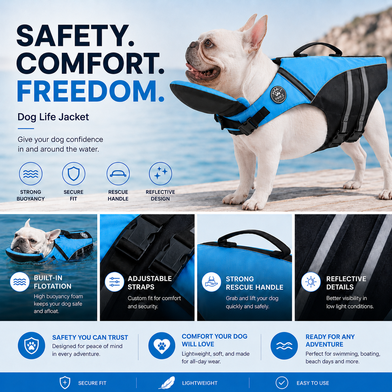 Dog Life Jacket with Head Support